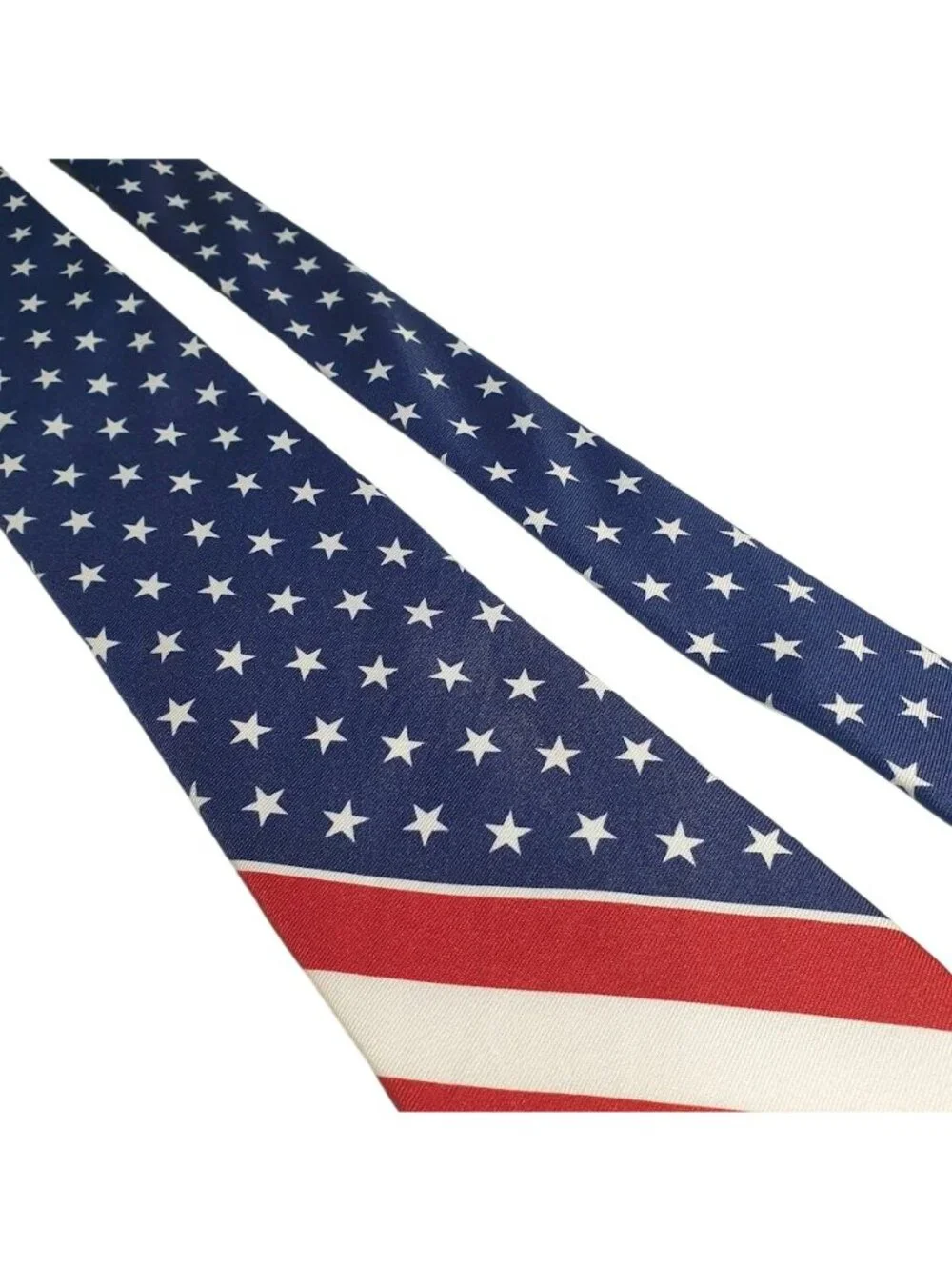 American Flag Stars Stripes Men Tie Patriotic Land Of Liberty Polyester Blue Red
